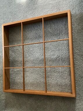 Wooden Frame For Canvas Art - Looks Like Window With Mullions Oak Finish